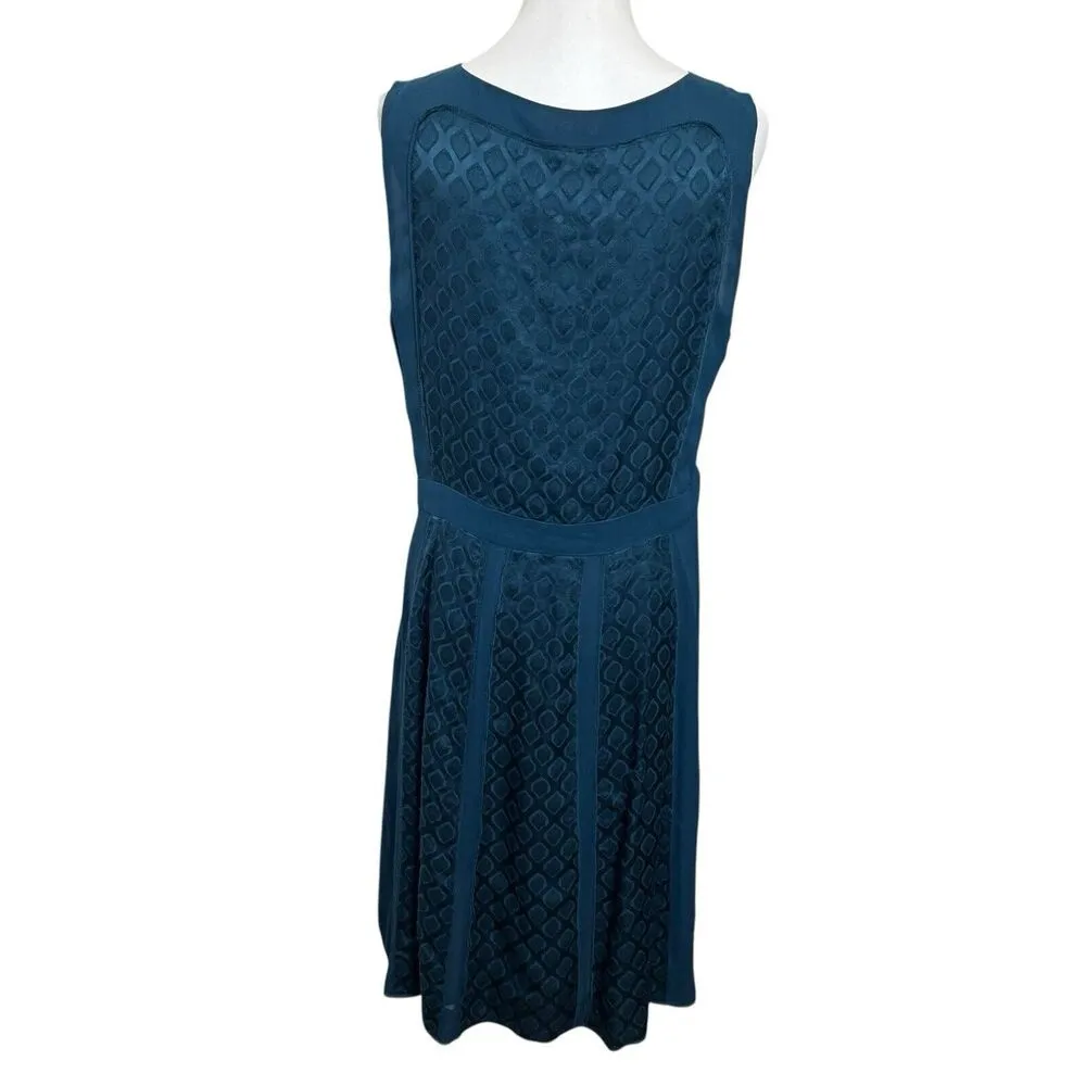 Tory Burch Hadley Silk A Line Dress in Deep Sea Blue Mini Women’s Size 14 - Image 3