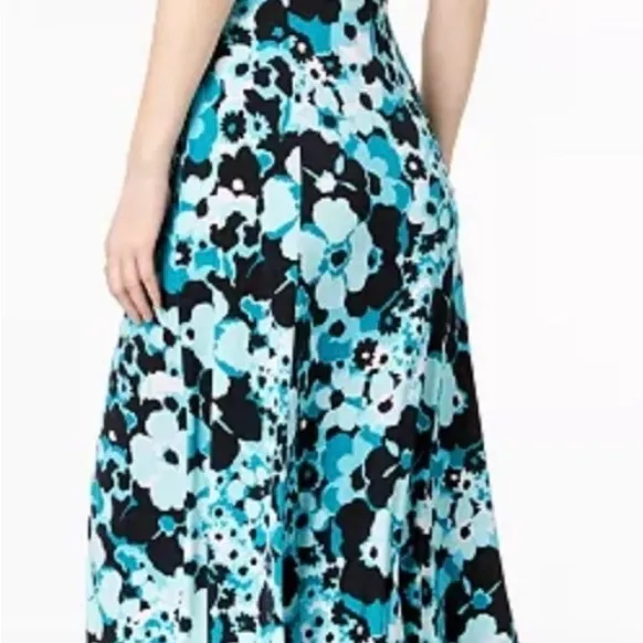 Michael Kors Aqua and Black Patterned Maxi Dress - Image 2