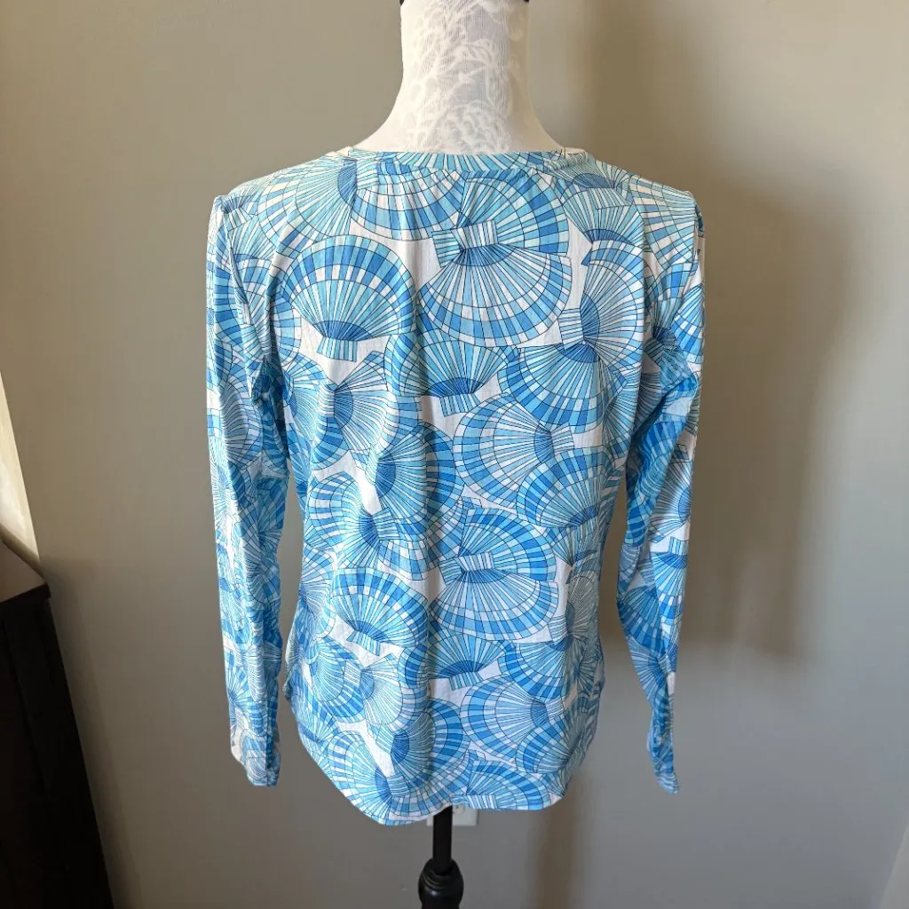 Ibkul Womens Long Sleeve UPF 50+ Colorful Top Shirt Size Large Blue - Image 3