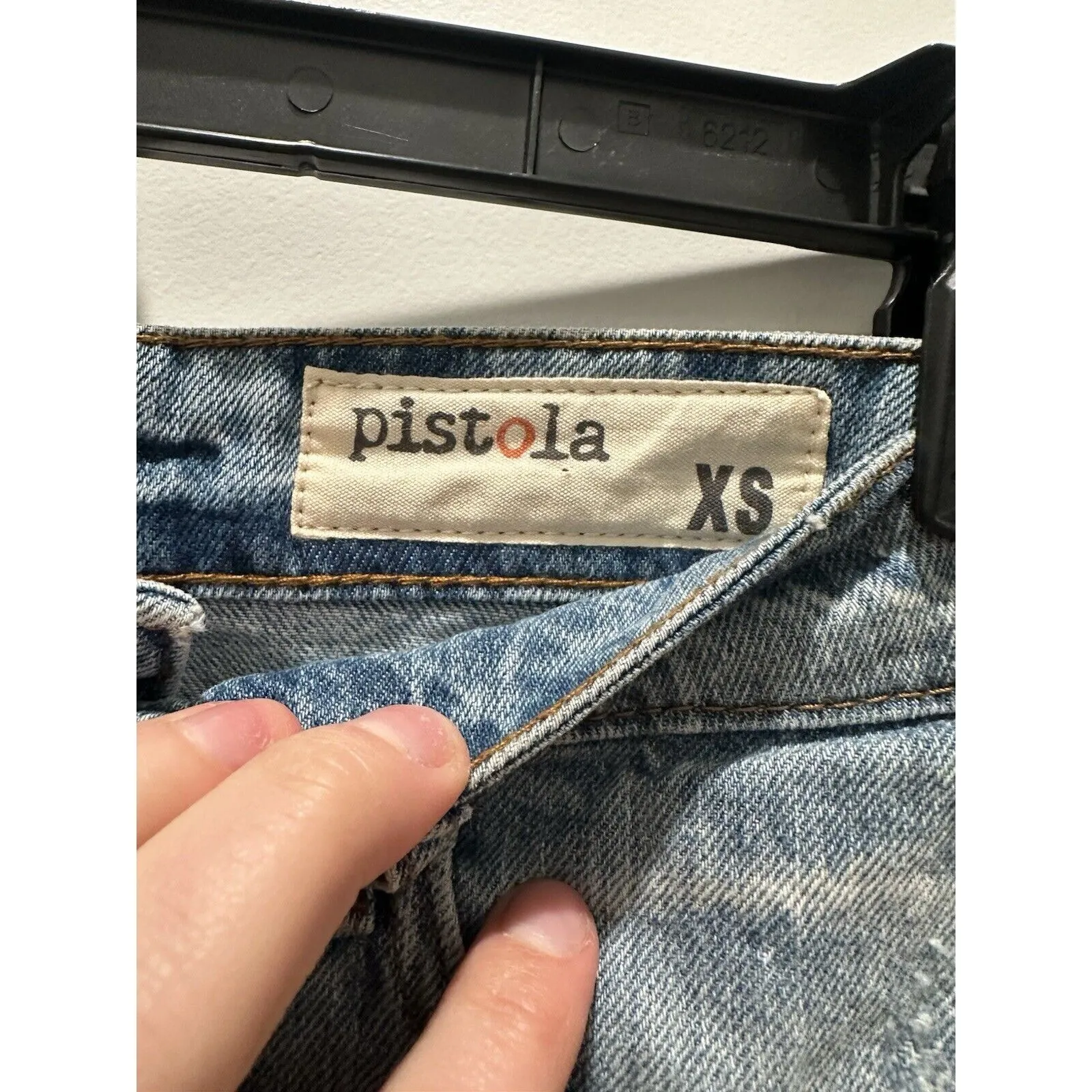 Pistola Skirt Women's XS Mini Denim Distressed Frayed Hem Skirt Western Blue - Image 3