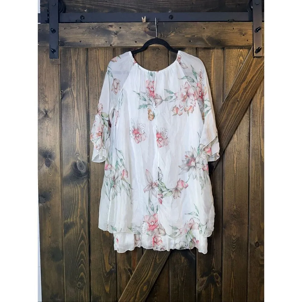 Tempo Paris Floral Silk Blend Chiffon Mini Dress - Image 2