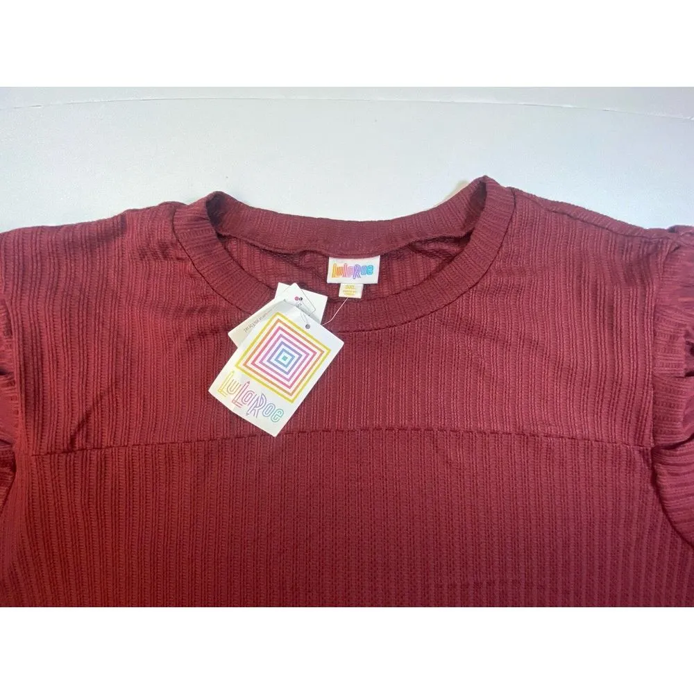 LULAROE LONG SLEEVE‎ PULLOVER BLOUSE TOP.SIZE 3XL Ruffle Sleeves Tunic Women NEW - Image 2