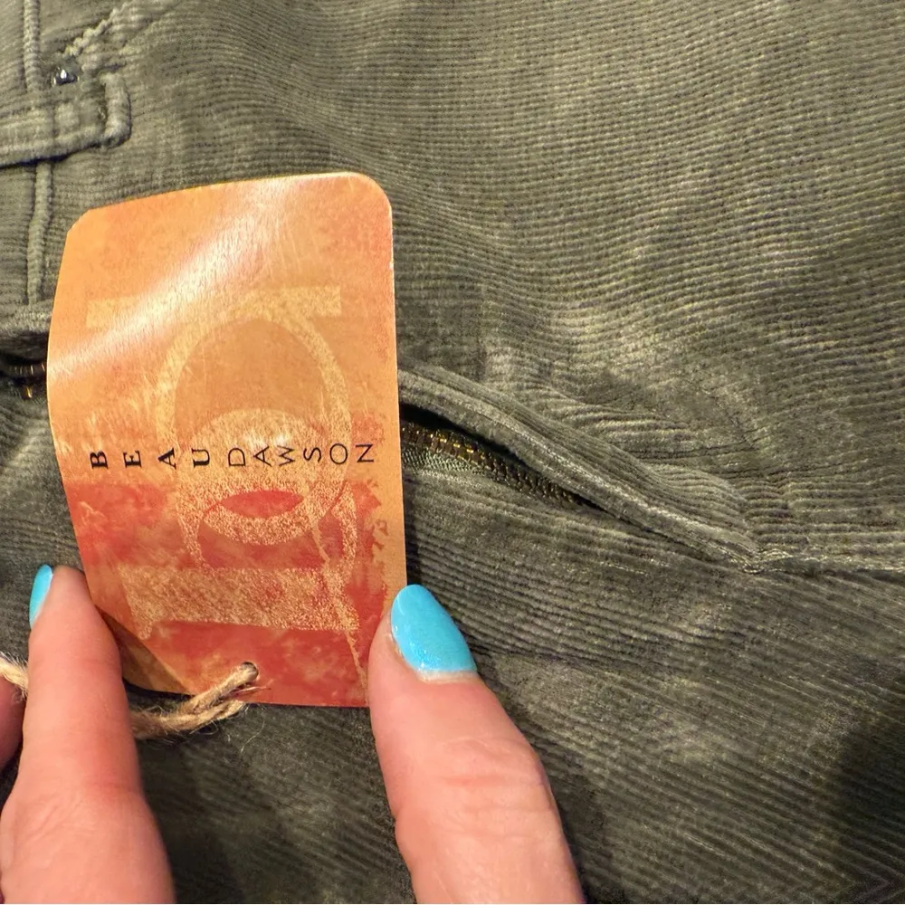 Beau Dawson Olive Bootcut Corduroy Jeans Mid to High Rise. Made in the USA Green Size 10 - Image 5