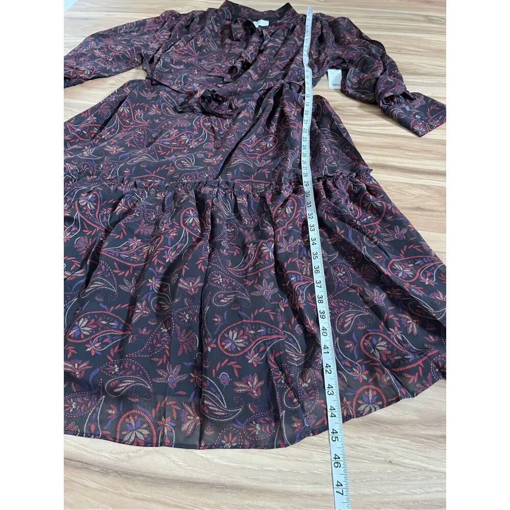 Joie NWT Roussel Paisley-Print silk Midi Dress plus size 2X - Image 8