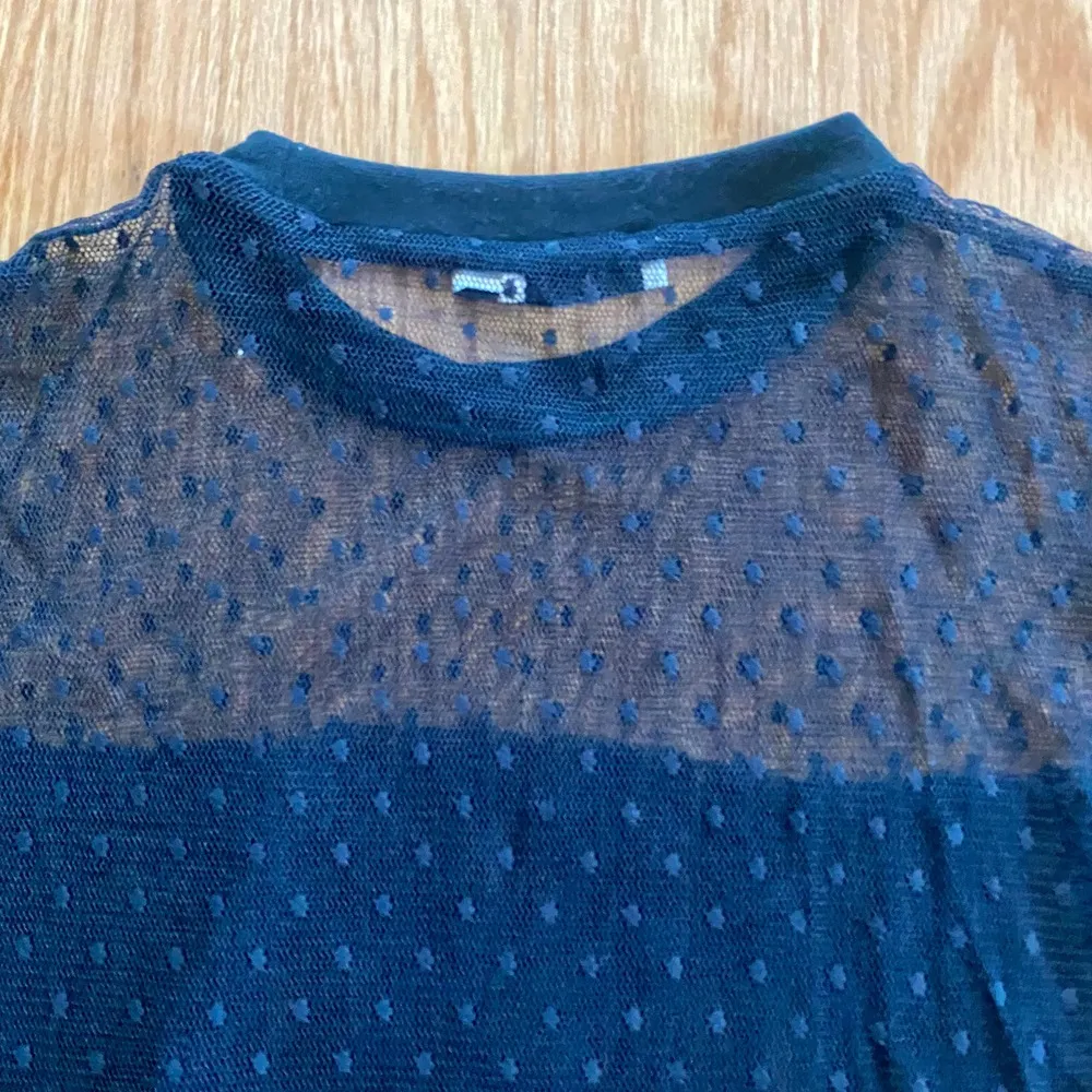 Lush Sheer Black Lace Whimsygoth Polka Dot T-Shirt Blouse Womens Small - Image 7