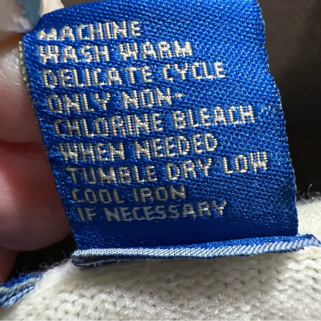 90’s Vintage Falls Creek Cream 100% Acrylic Crewneck Short Sleeve Sweater Sz XL - Image 6