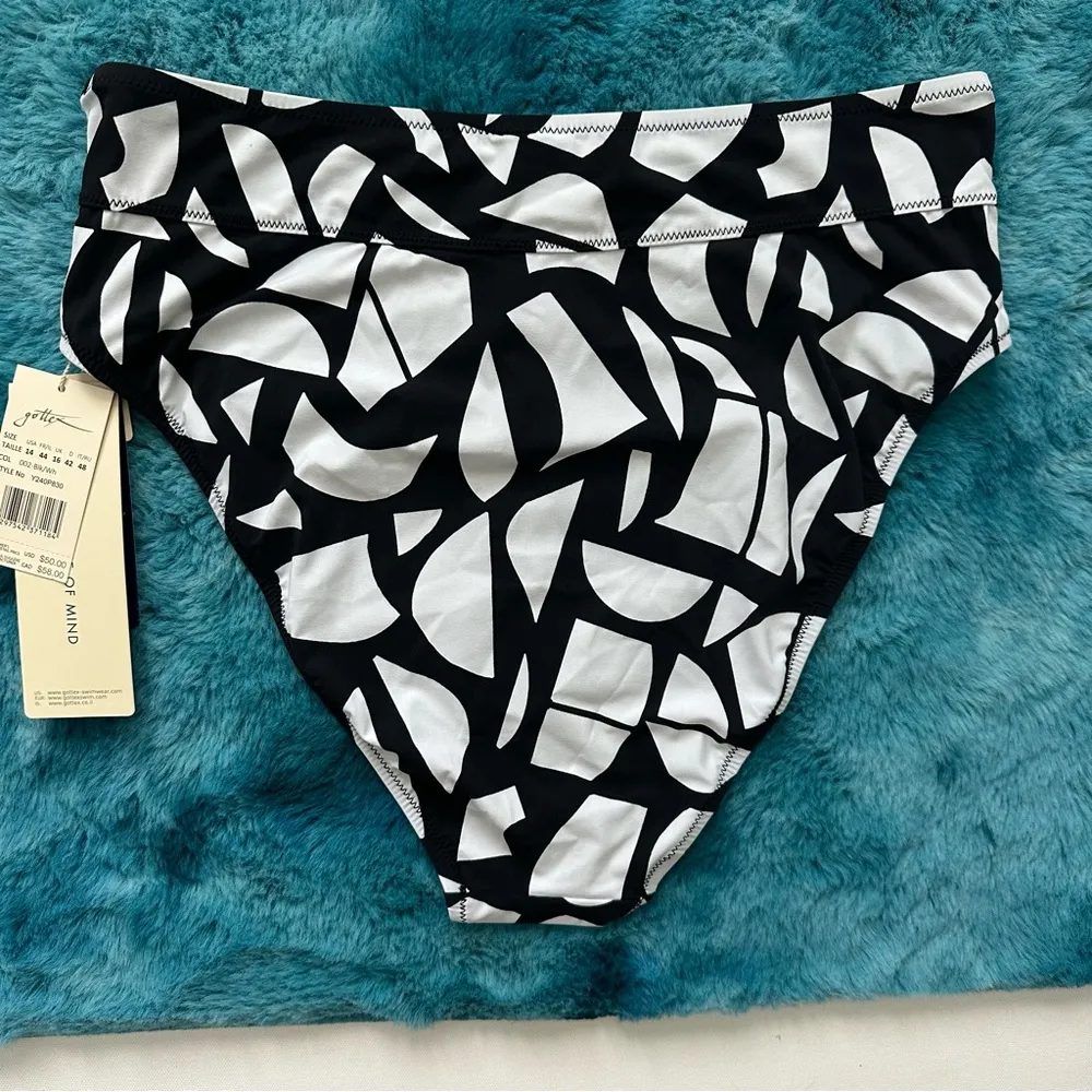 Gottex Monochrome Abstract Bikini Bottom Size 14 - Image 9
