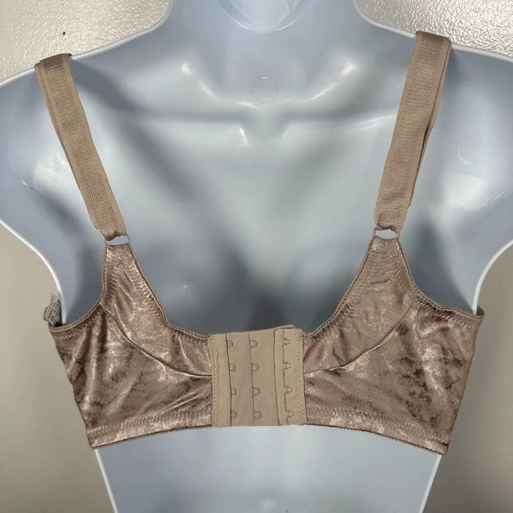 Vintage Cabernet 34DD Bra 2321 Satin Beige Double Knot Animal Print Size undefined - Image 13