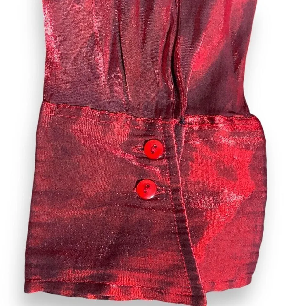 Vintage Caran New York Metallic Maroon Red Button - Image 6