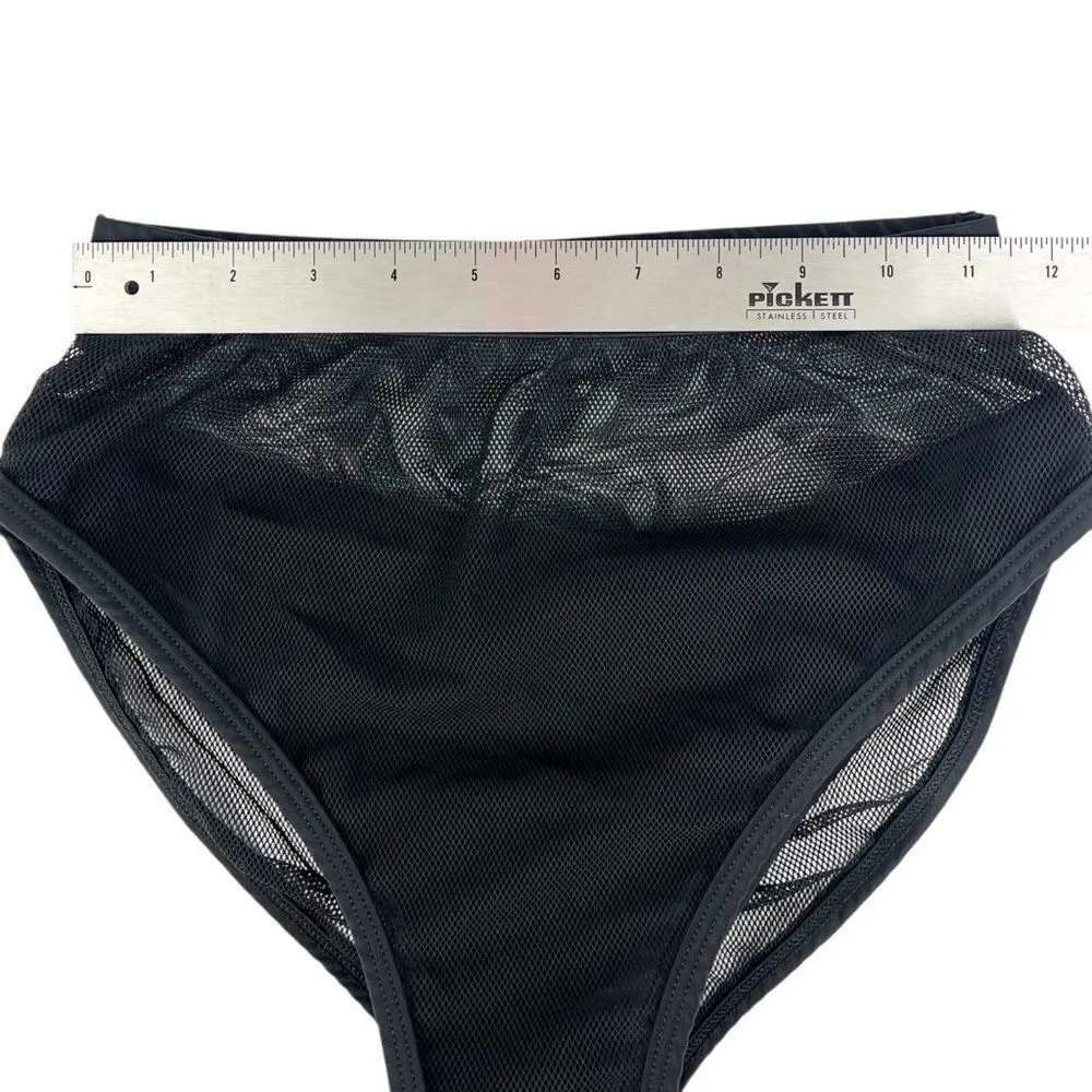 Windsor Black Mesh High Waisted Bikini Bottoms Size Small - Image 4