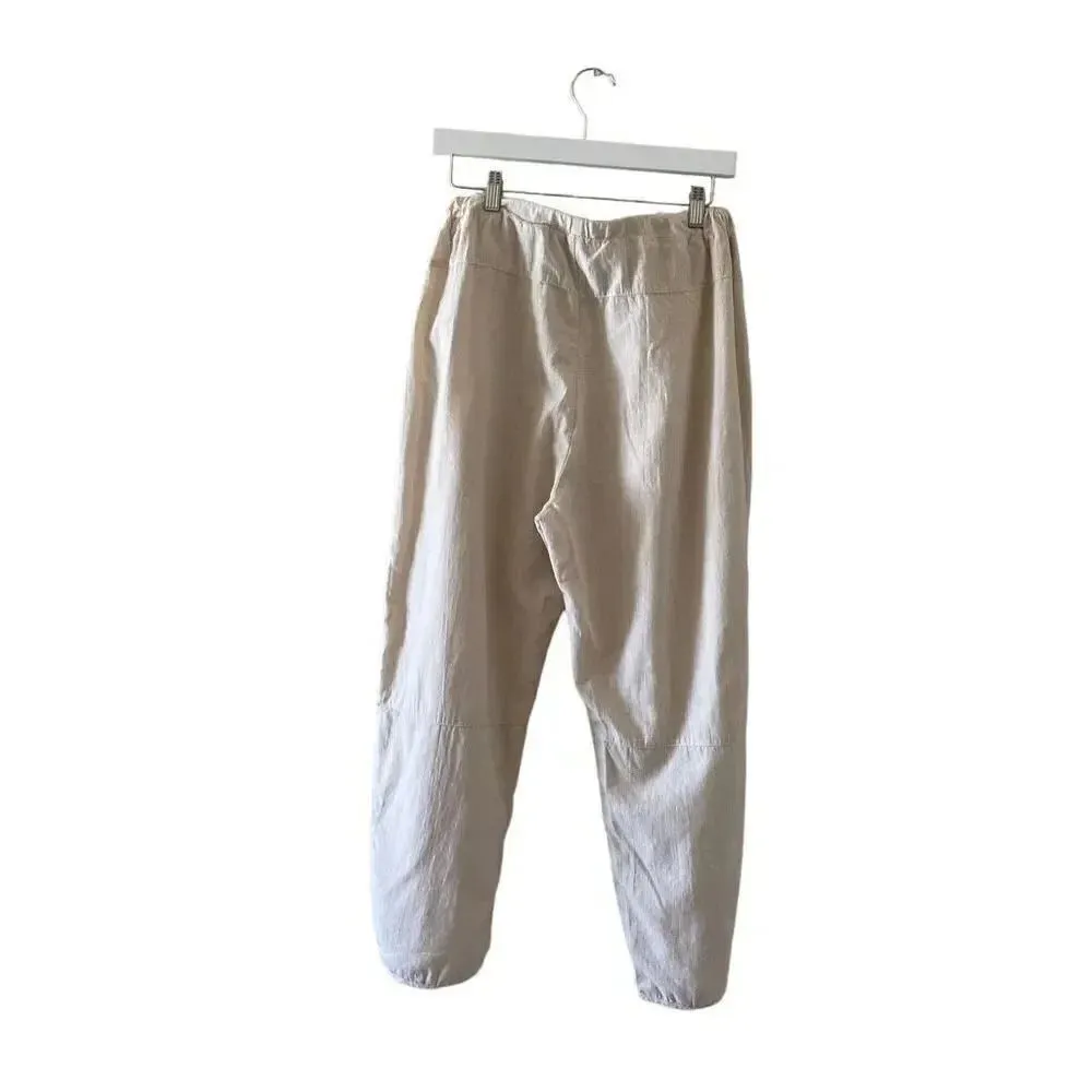 Zanzea Collection Ivory Elastic Waist Pull On Wide Leg Y2K Capri High SZ L #1274 - Image 5