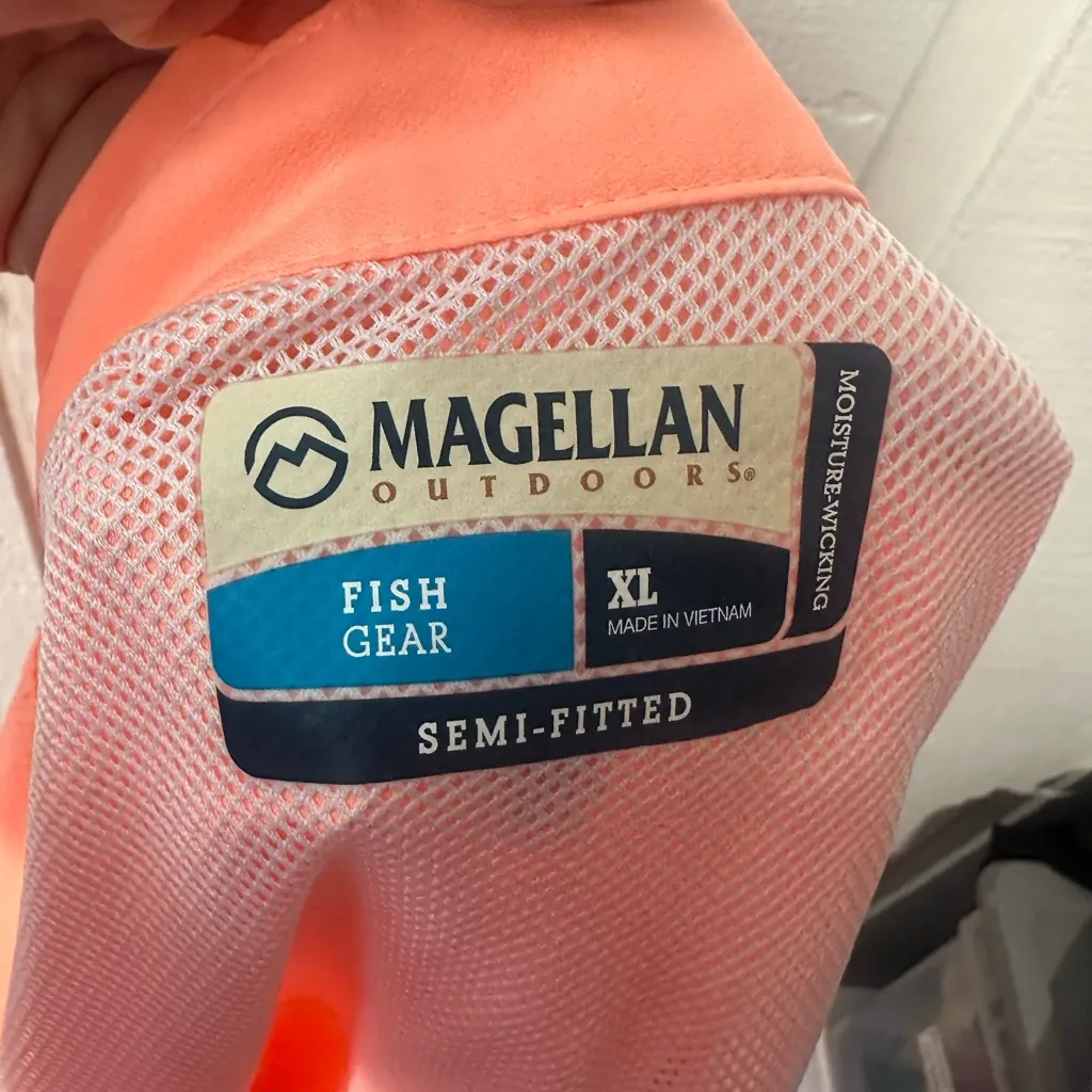 Magellan Orange Short Sleeve Button Down Womens Top Size XL EUC - Image 8