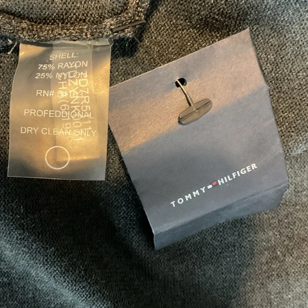 Tommy Hilfiger Gray Open Front Cardigan Lightweight Sweater Embellished Sleeves - Image 7