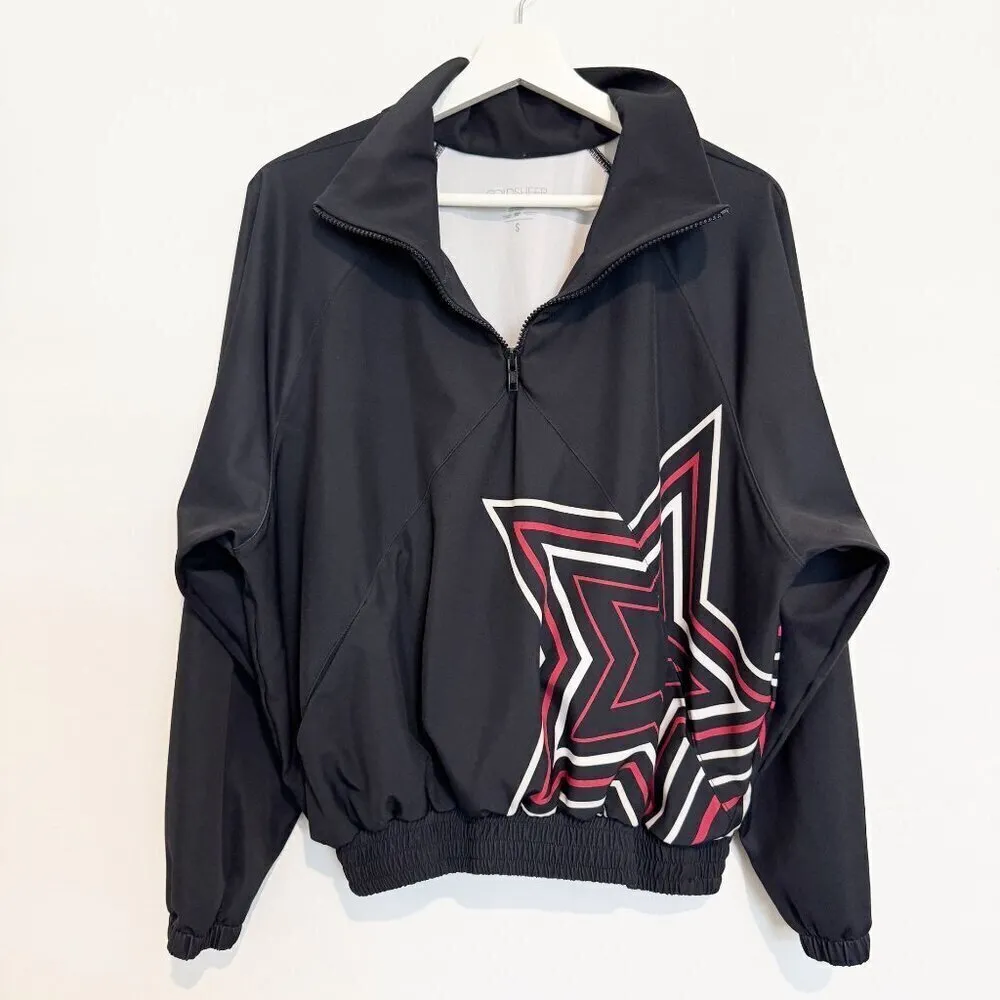 Goldsheep Star Athletic Windbreaker Jacket in Black Made in USA Size Small‎ - Image 8