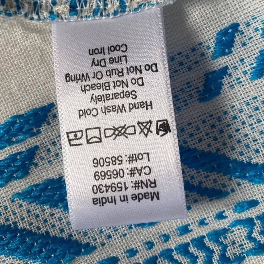 Elan Womens White Blue Geometric Print Halter Neck Mini‎ Dress Beach Cover Up XL - Image 5