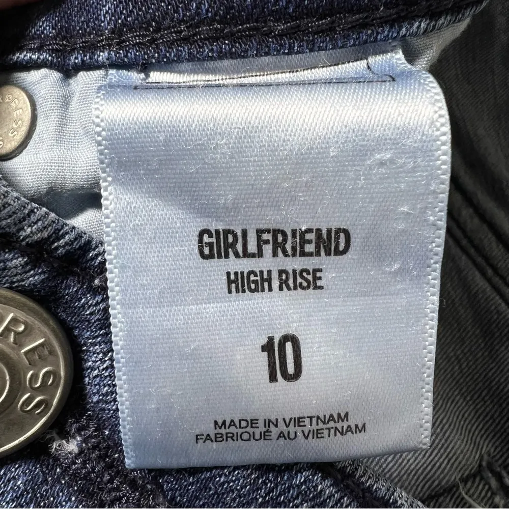 Express Girlfriend High Rise Distressed Cropped Jeans - Image 11