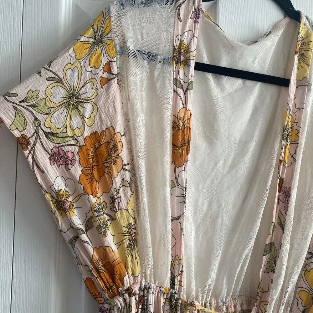3rd + Malt Duster Floral Festival‎ Large Lace Bohemian Indie Hippie Duster Slit - Image 2
