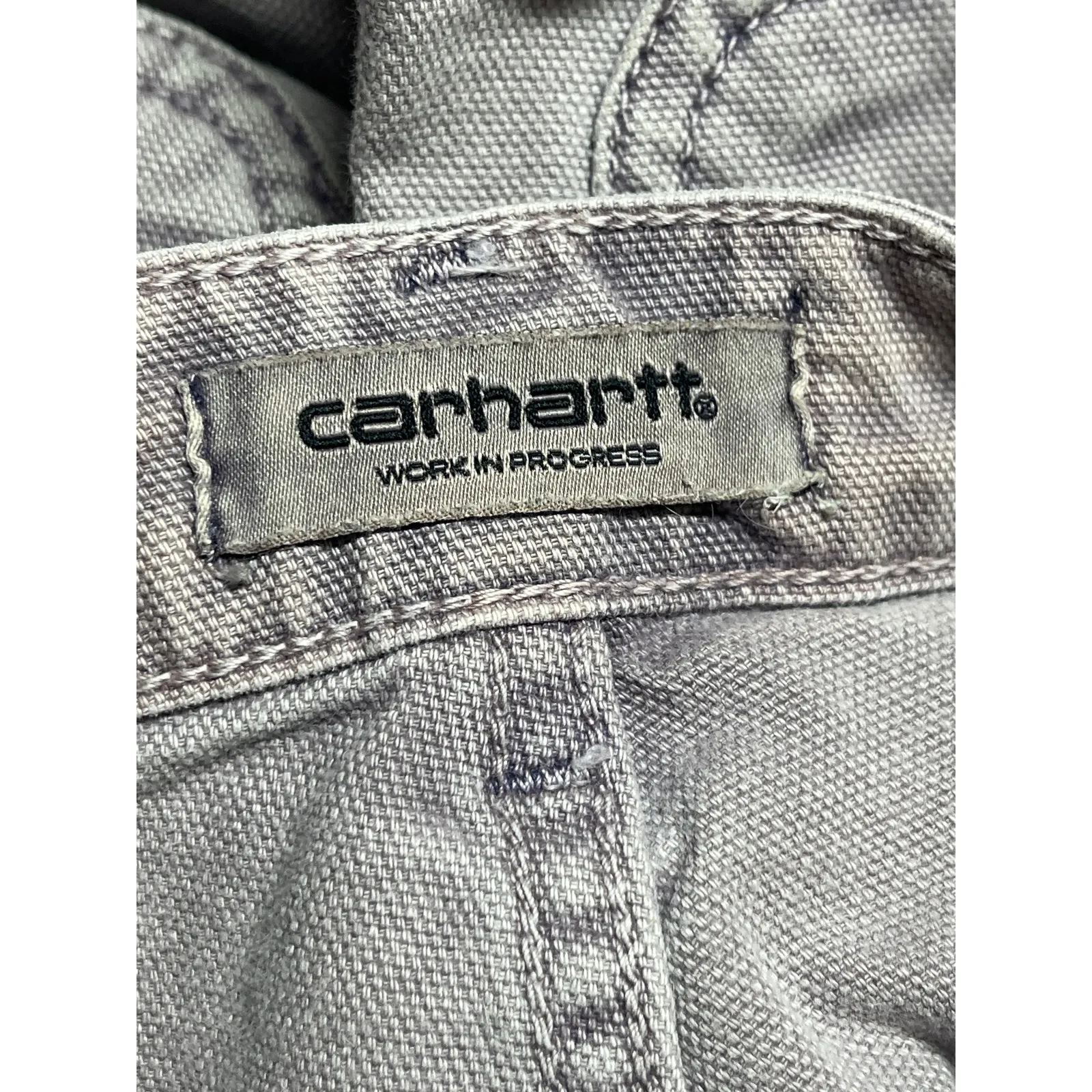Carhartt Women's Gray High Rise Carpenter Utility Baggy Wide Leg Jeans Pants 26 - Image 3