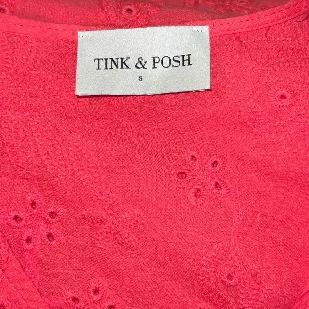 ✨AMORA RED EYELET EMBROIDERED MIDI DRESS✨ Pink - Image 9