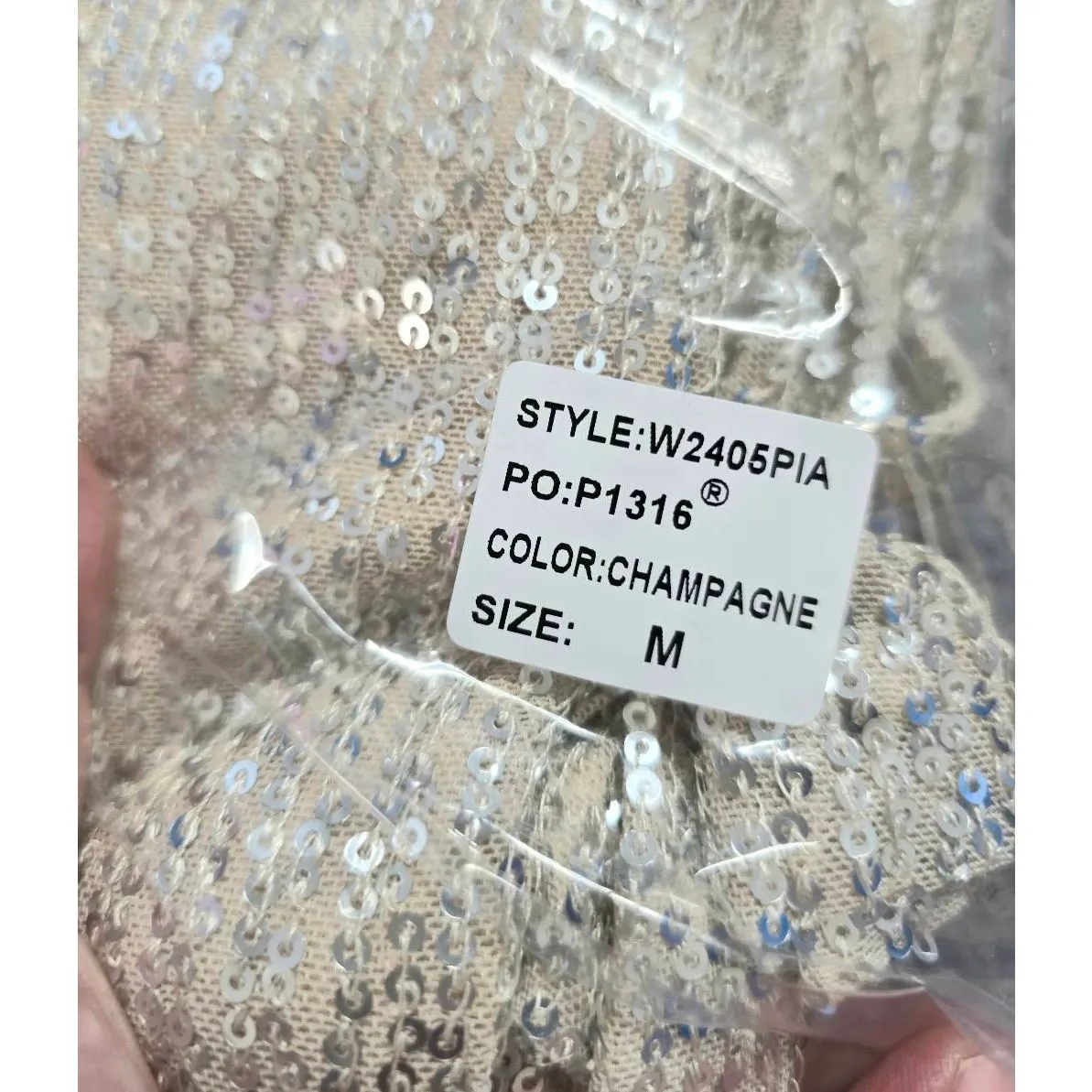 Wisteria Lane Sequined Bell Bottom Pants in Champaign Size Medium NEW Gold - Image 6