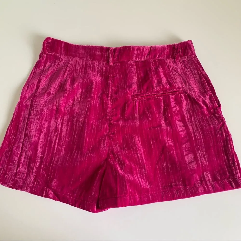 Nasty Gal Hot Pink Barbiecore Velvet High Waisted Tailored Shorts Size 10 - Image 10