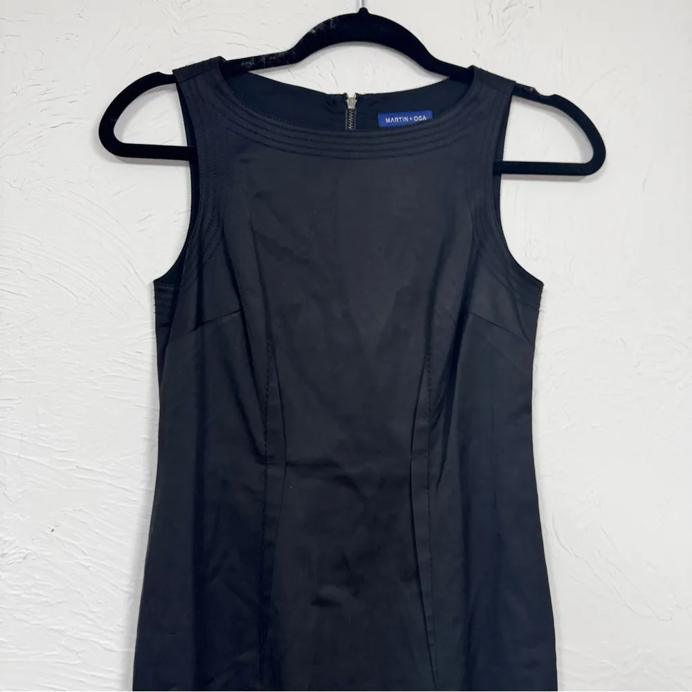Martin + OSA Black Sleeveless Sheath Dress Womens 0 Classic Preppy Academia Mini - Image 2