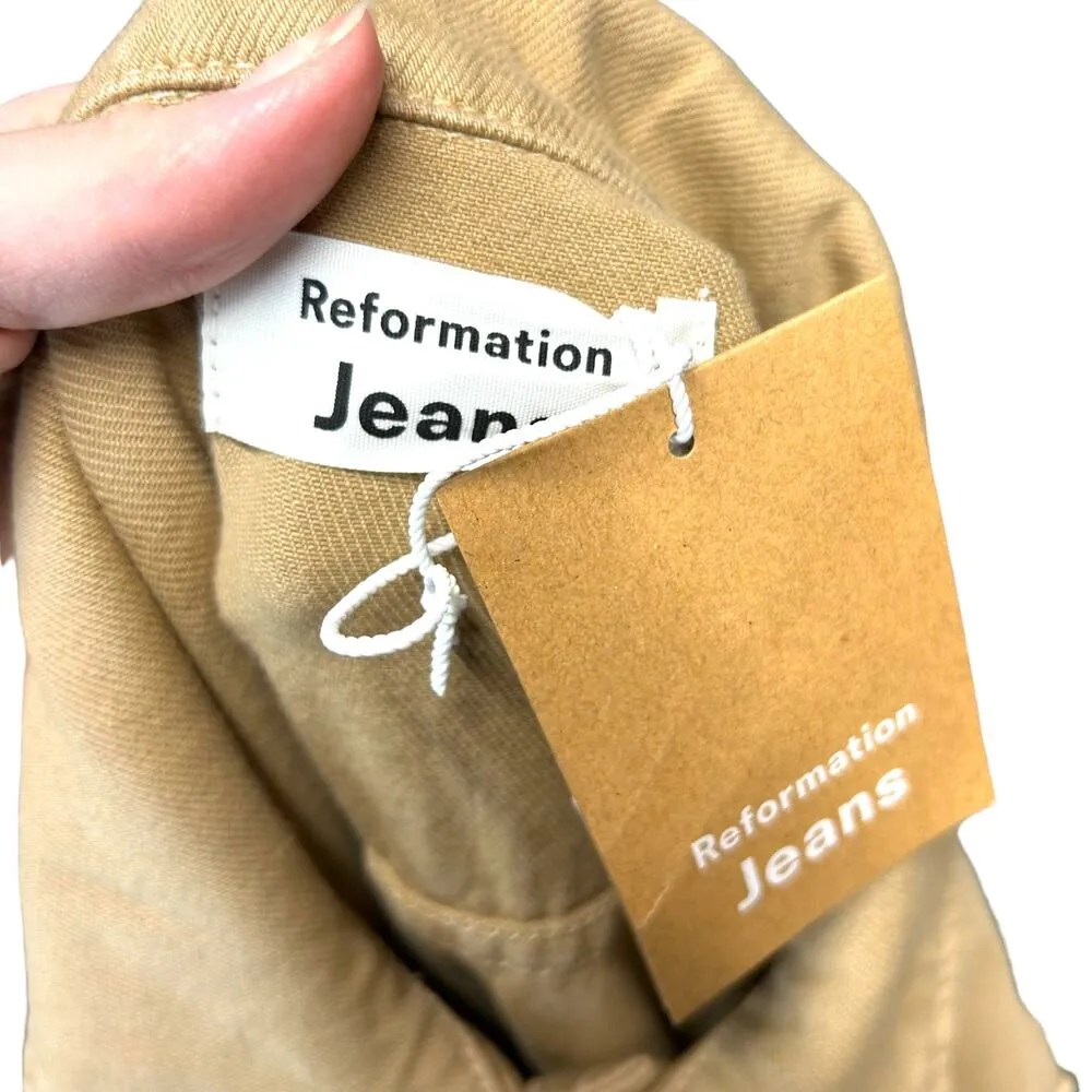 Reformation  Dylan‎ Jacket Wheat Khaki Wash Size Medium - Image 6