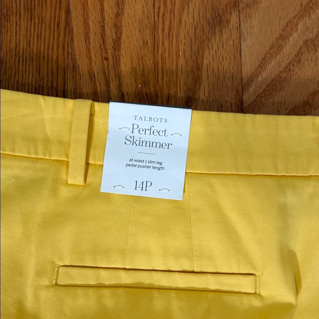 Talbots‎ Perfect Skimmer Pant Yellow size 14p petite NWT - Image 12