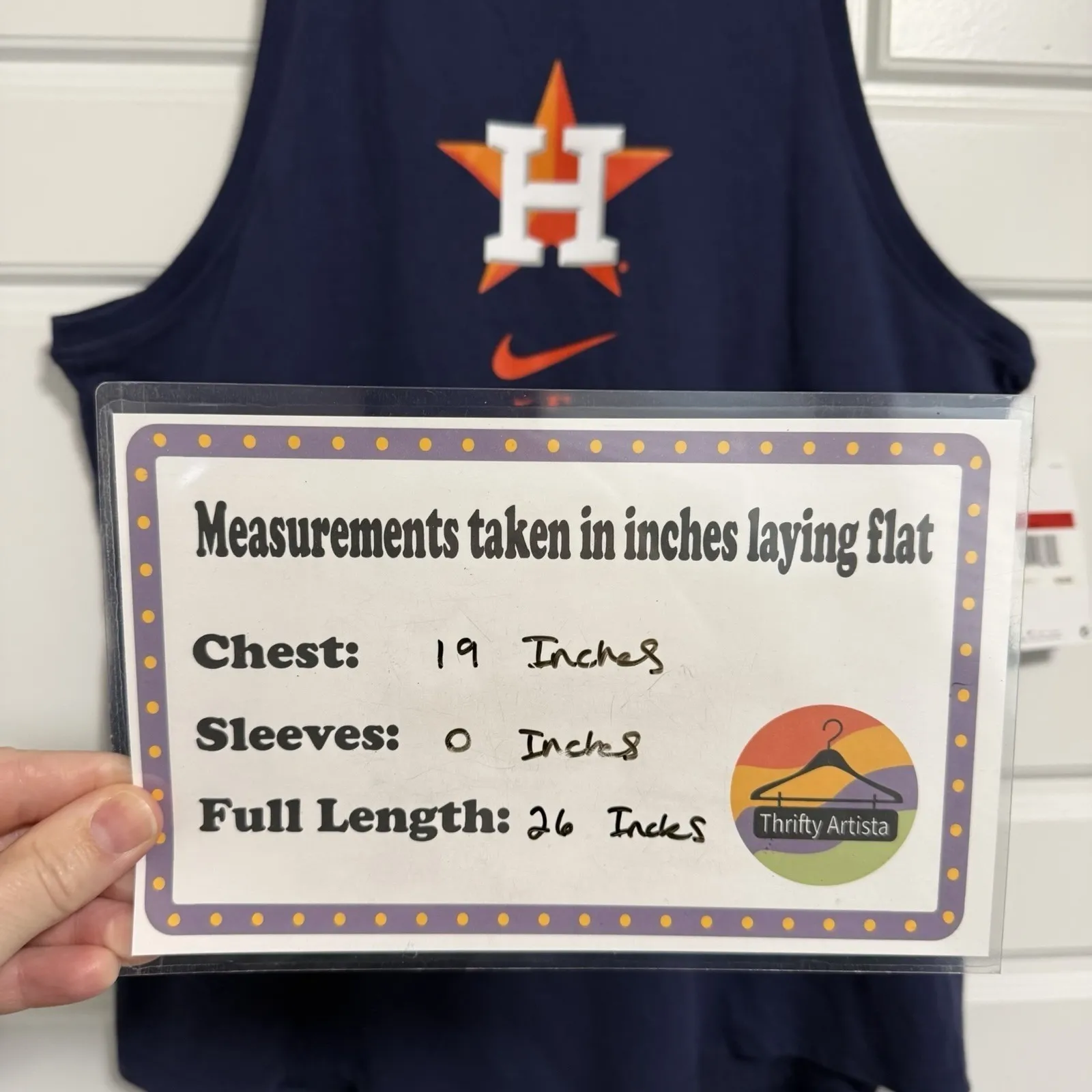 Houston Astros The Nike Tee Dri-Fit Tank Top Womens Size L Navy Orange Baseball - Image 2