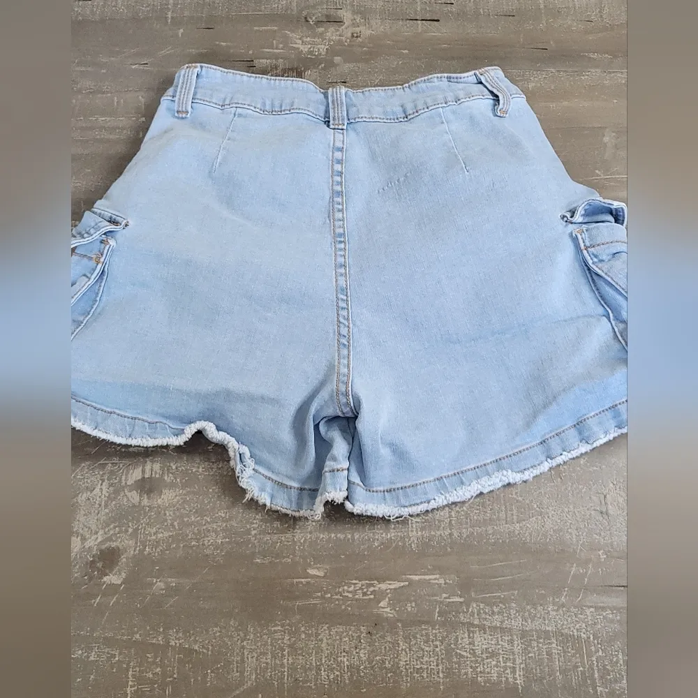 Bebe Y2K Light Blue Denim Women's Shorts Size 4 - Image 5