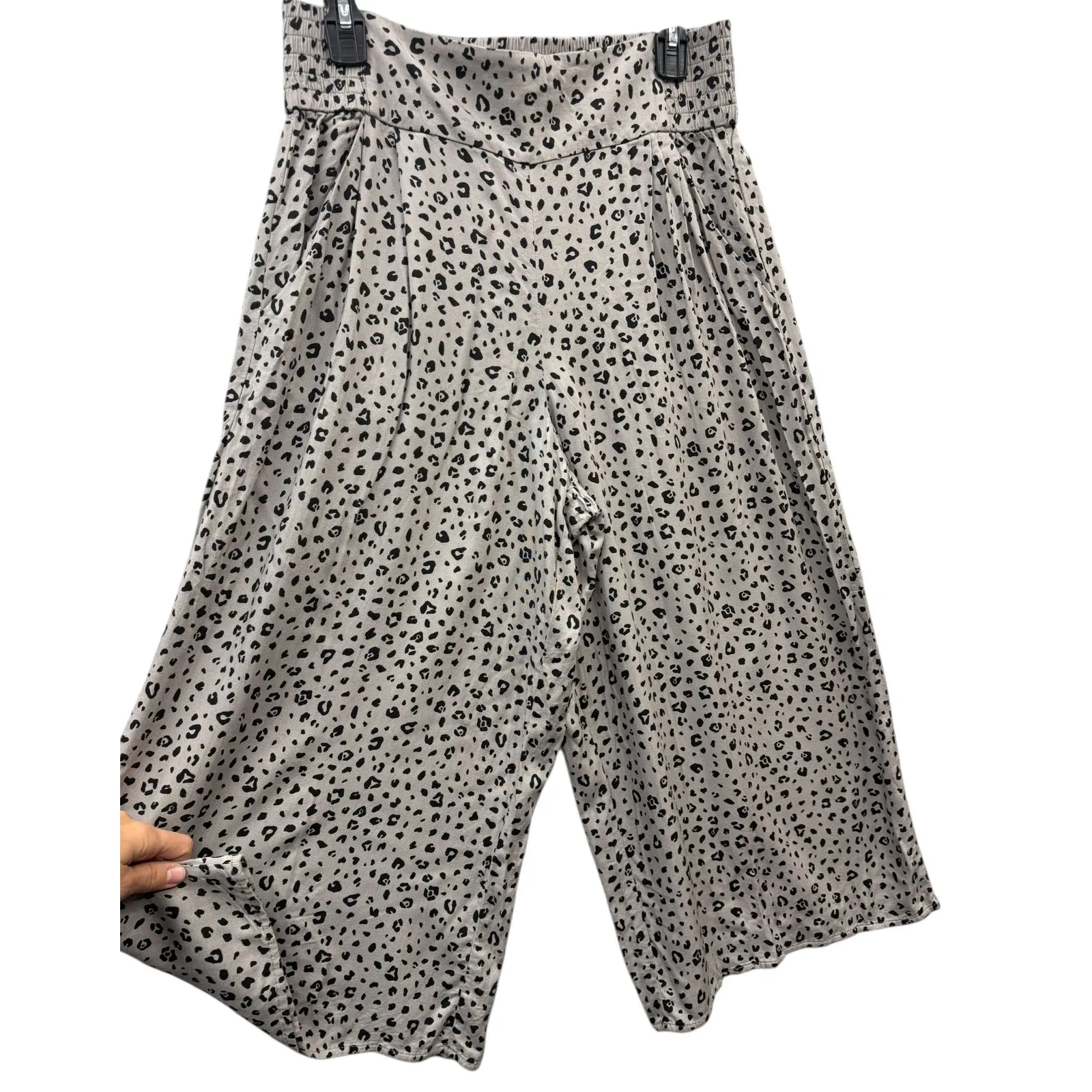 Sunday Best Women's Leopard Animal Print High Waist Wide Leg Cropped M Gray Size M - Image 3