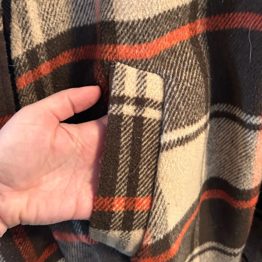 Coco + Carmen Womens Sweater Poncho Cape Toggle Cottagecore OS Tan Brown Orange - Image 3