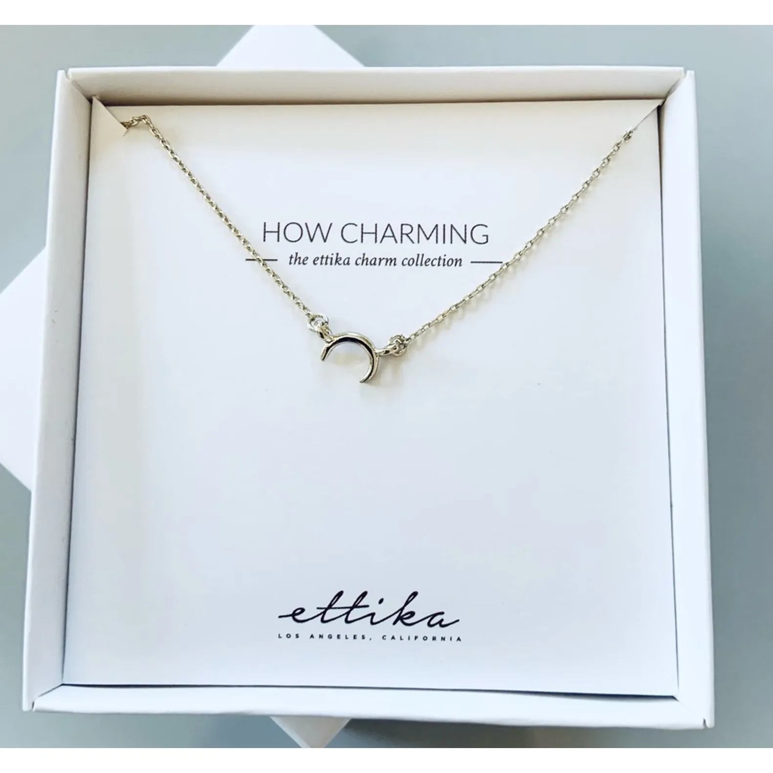 Ettika Silver Chain Necklace Moon Thin Design Jewelry Fairy Whimsical NEW IN BOX - Image 2