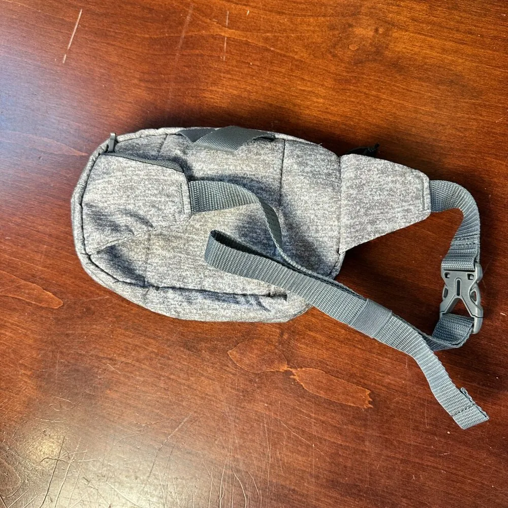 ADIDAS Grey Charcoal Space Dye Zipper Fanny Pack Crossbody Bag - Image 5