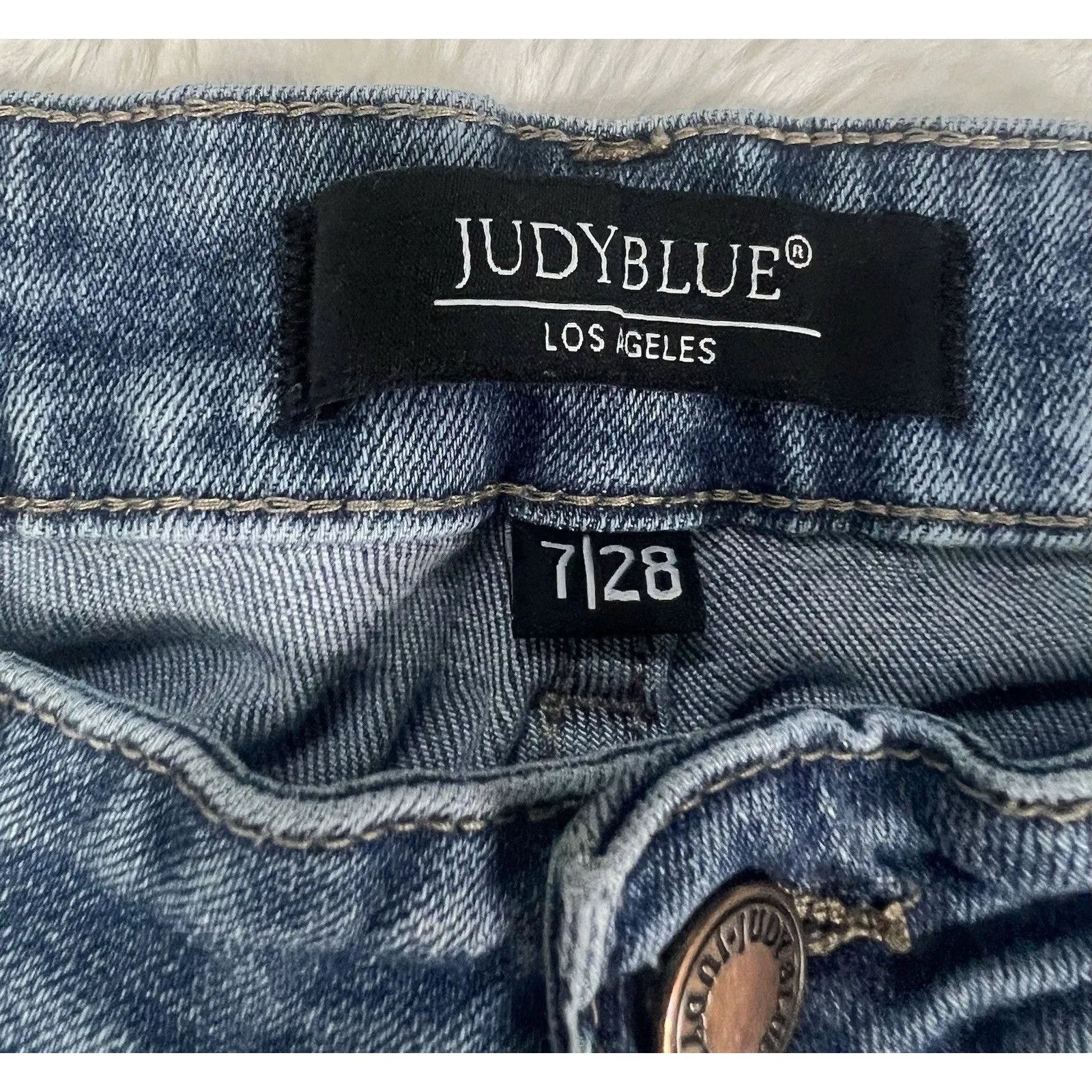 Judy Blue Womens sz 7/28 Distressed Denim Jeans - Image 6