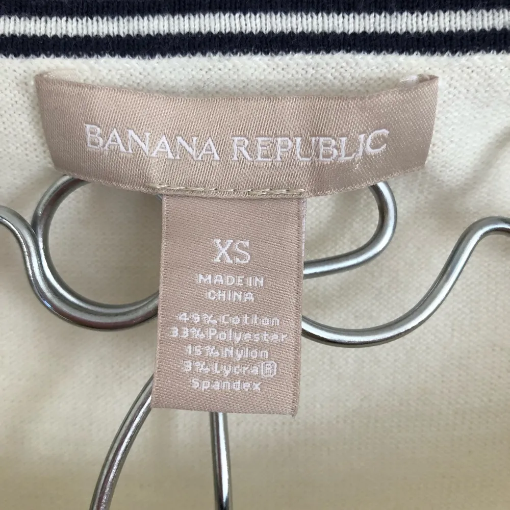 Banana republic White with striped accent sweater XS - Image 2