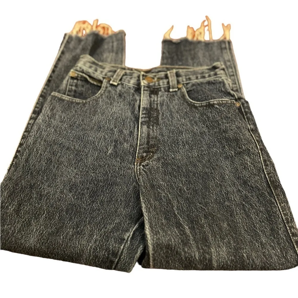 Vintage Zena straight leg raw hem jeans - Image 2