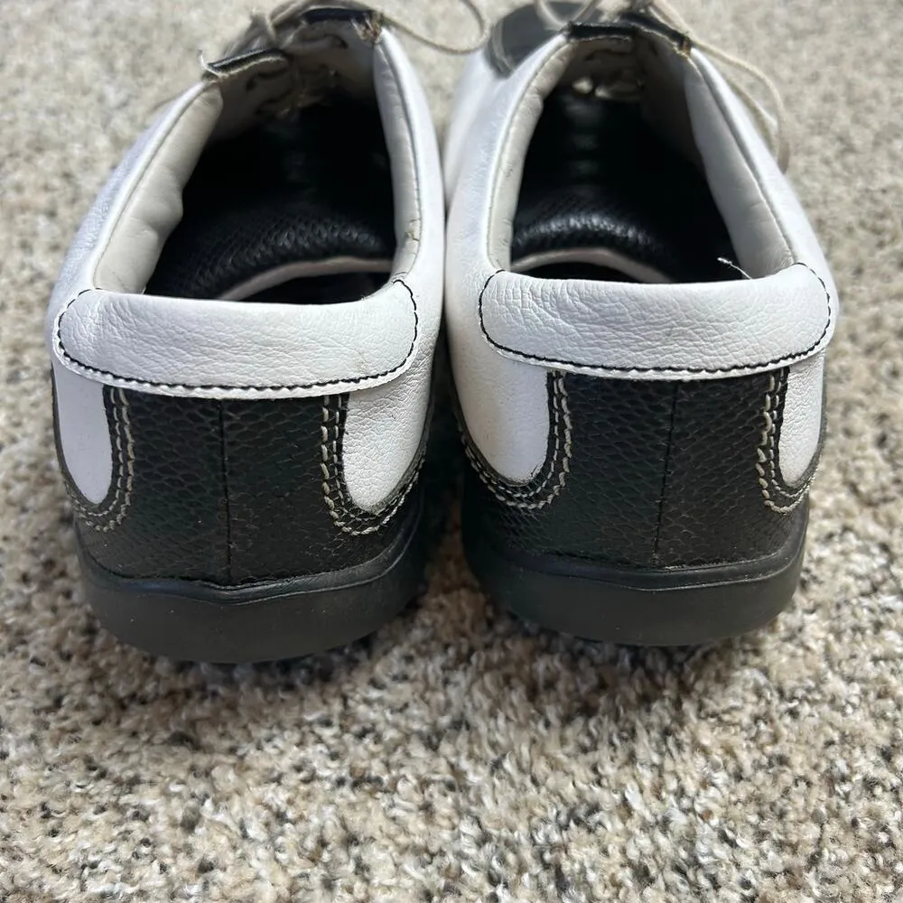 Footjoy LoPro Womens Size 9M Golf Shoes Black White Spikes Cleats 97223 - Image 7