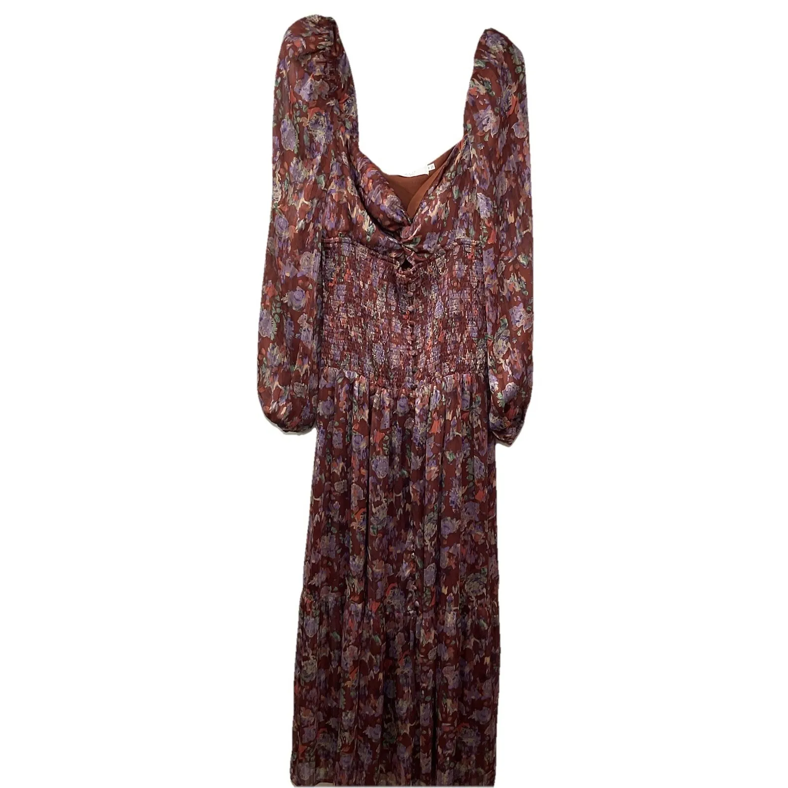 ASTR the Label ARLETTE FLORAL SWEETHEART Long Sleeve Maxi Dress Size M Size M - Image 5