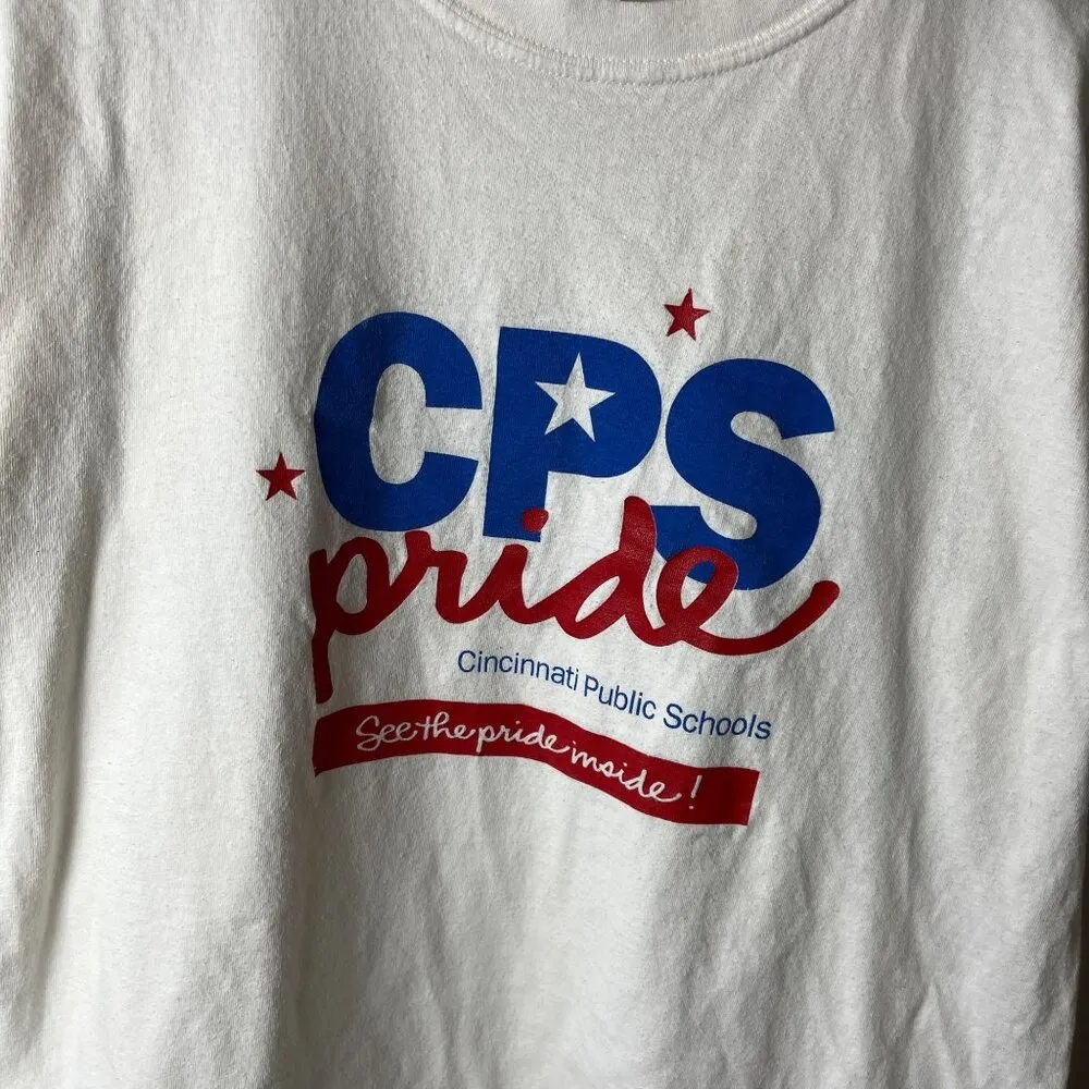 CPS Pride T Shirt Vintage 90s Y2K White Medium M Graphic Tee Adult Unisex Fit - Image 5