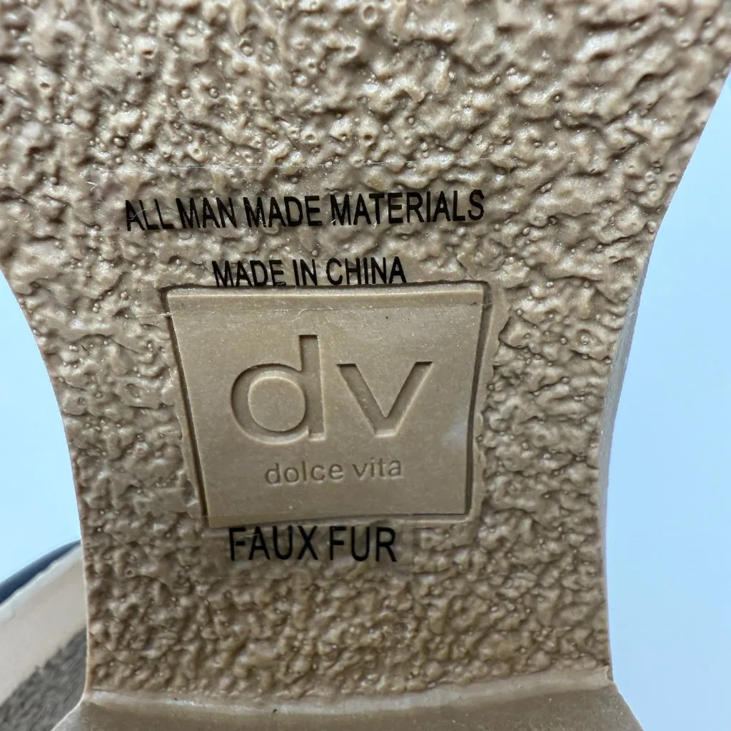 Dolce Vita Carmen Faux Fur Shearling Lace Up Heeled Boots Women's 9 Black NWOB - Image 12