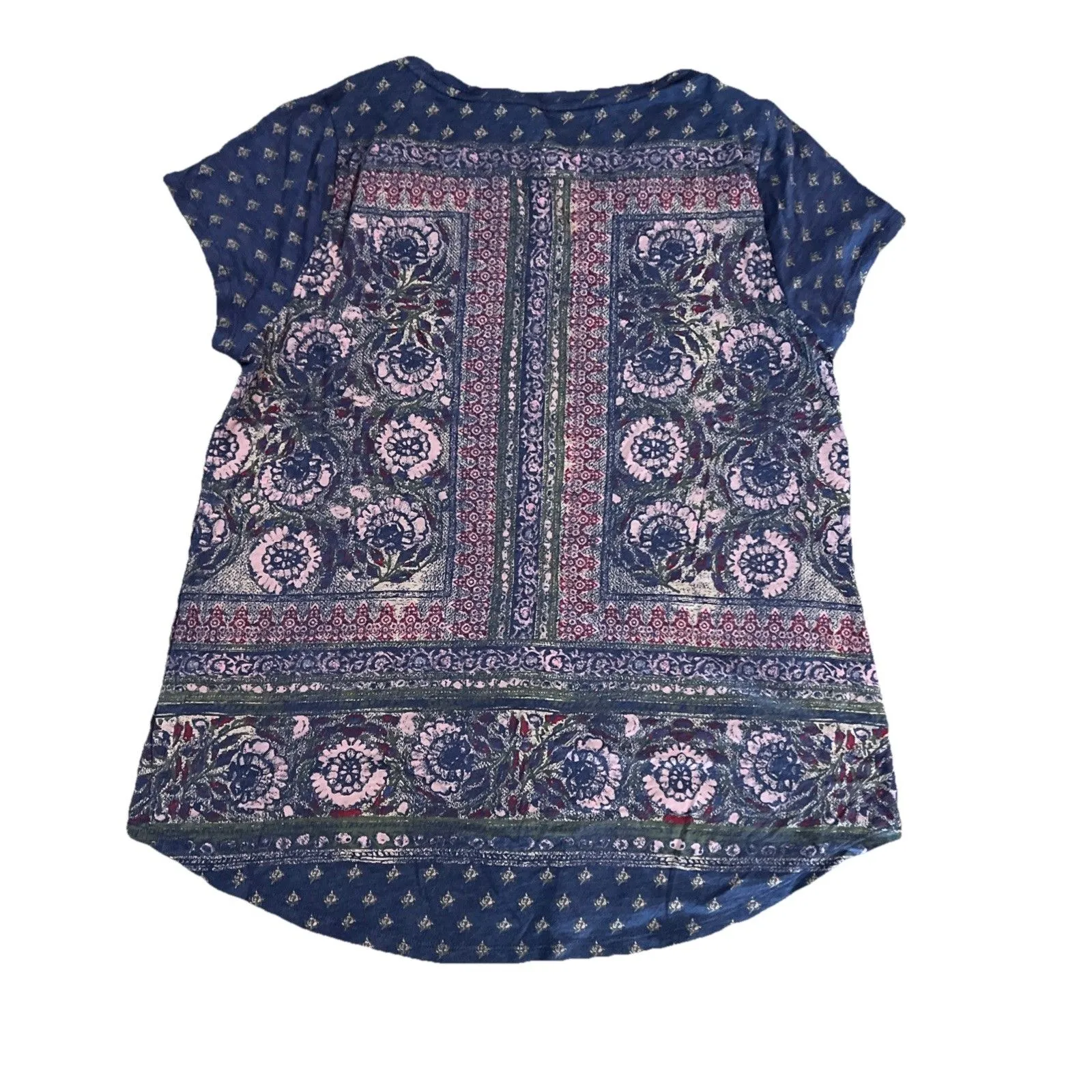 Lucky Brand Women’s T Shirt Large Camouflage  Blue Pink - Image 2