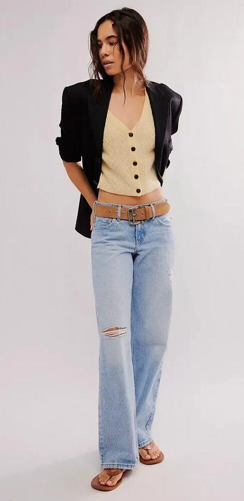 FREE PEOPLE Beatrice Cashmere Vest in Pastel Yellow Size Small NWT - Image 8