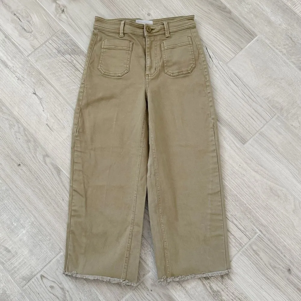 Everlane Wide Leg Crop Pants Patch Pockets - Image 2