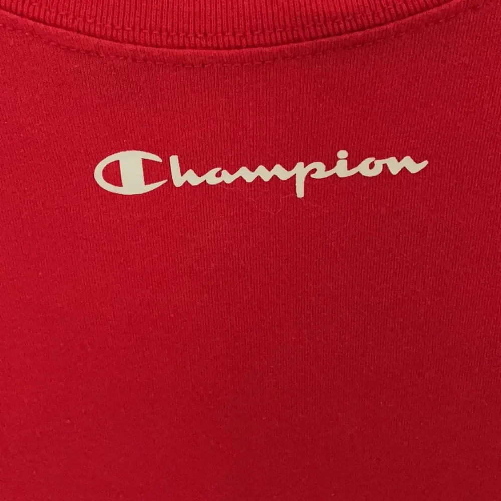 Champion Red Varsity Stripe Crop Top Small - Image 3