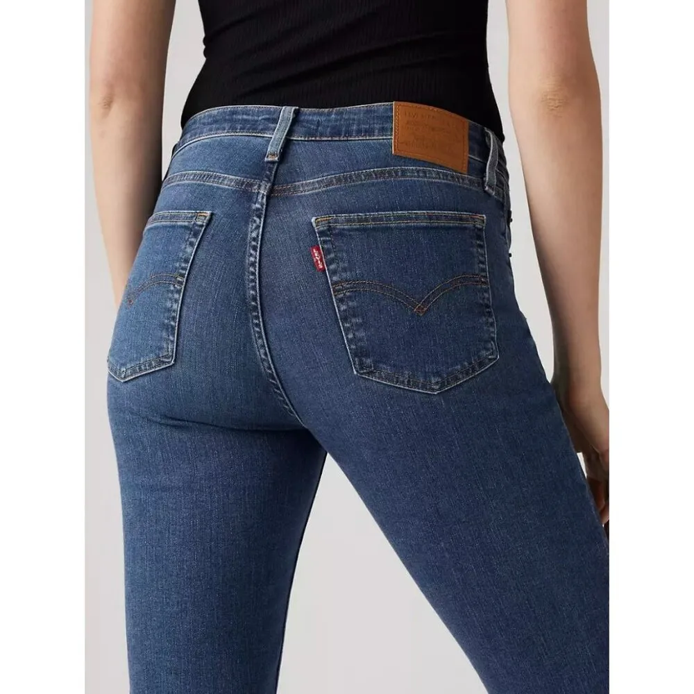 Levi's Premium 726 High Rise Flare Women's Jeans 30x32 lue Wave Mid Medium Wash - Image 4