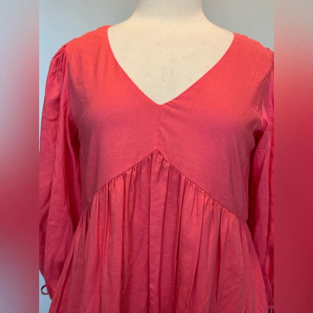 Every V neck linen blend sundress Size Small New with tags Pink - Image 4