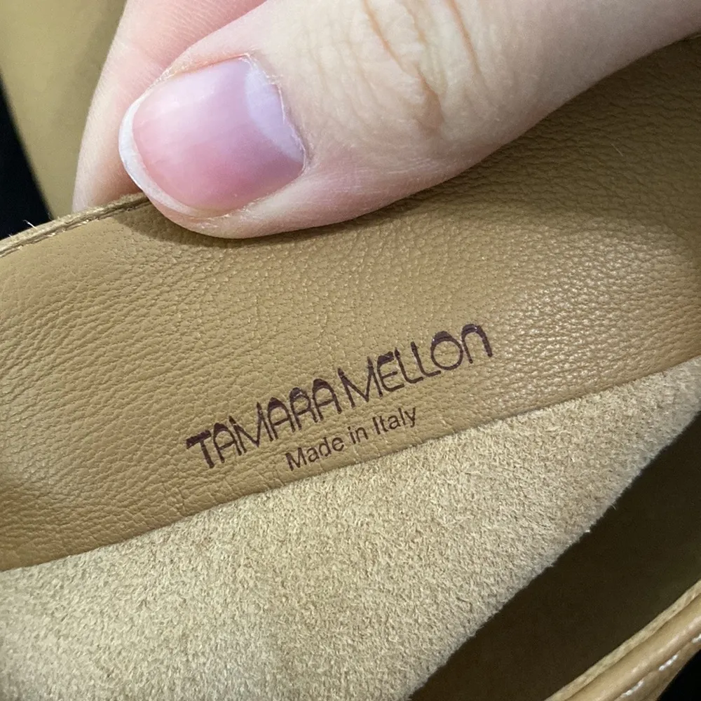 Tamara Mellon camel leather wedge tall boots size EU 36 or US 6 Tan - Image 11