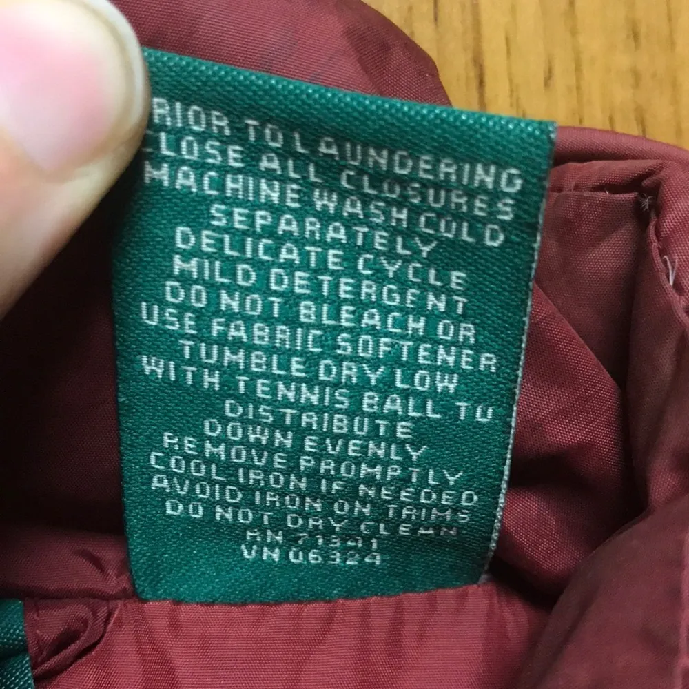 L.L. Bean wine goose down snap puffer vest - Image 4