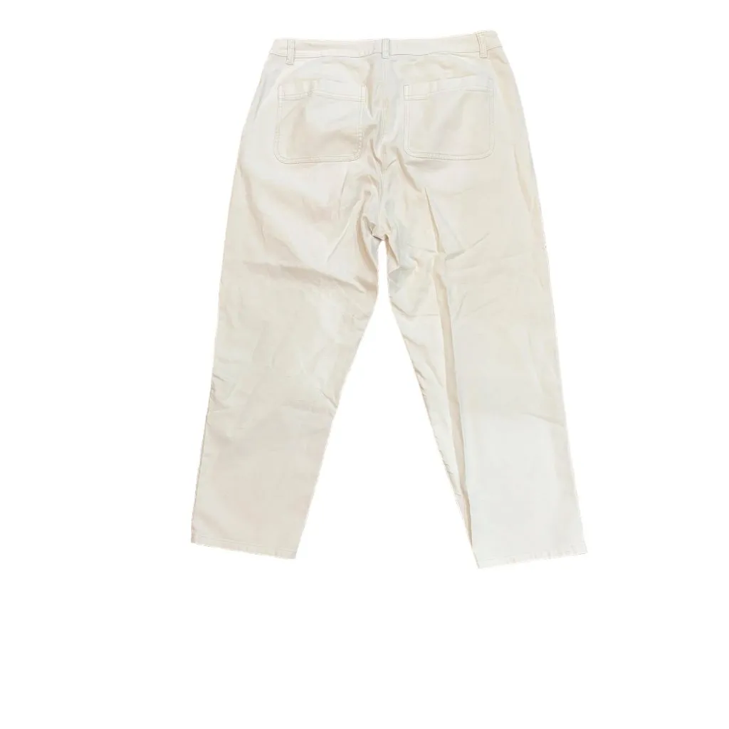 Eileen Fisher Organic Cotton Hemp Lightweight Cream Trousers‎ Size 12 - Image 3